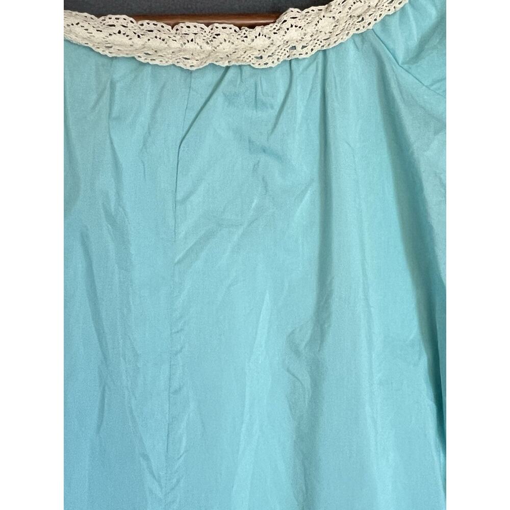 J. Peterman Floral Mumu Dress Sz 20 Blue Cotton Silk Lined Boho Resort Midi - Picture 8 of 12